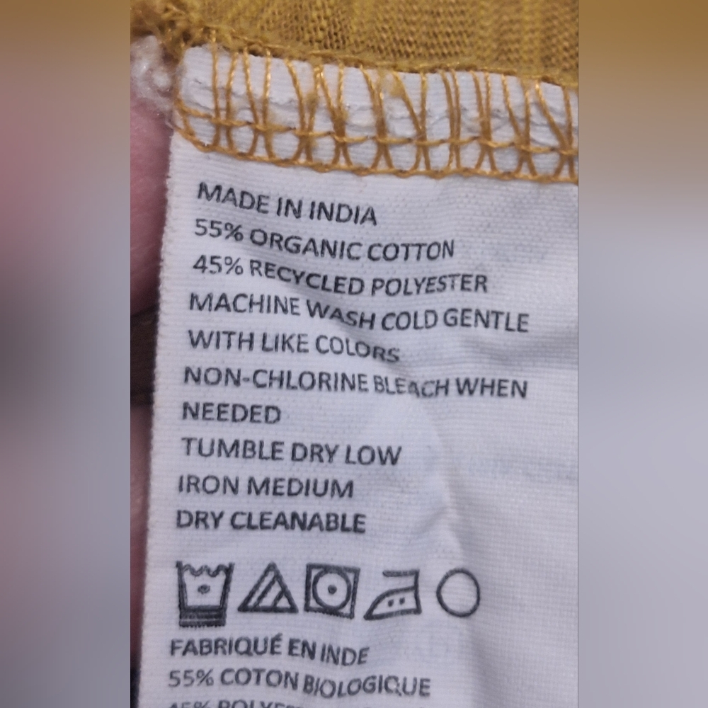 PrAna Ocupas Popover Top Gold Organic Cotton Blnd Stretchy Size Small Oversized - Picture 8 of 9